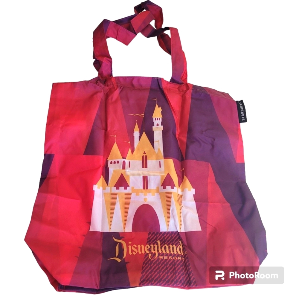 Disneyland Starbucks Pink & Purple Foldable Tote Authentic Disney NWT